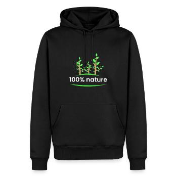 100% nature - Sweat à capuche Premium bio Homme - noir - Devant - Nico (187cm)