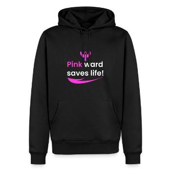 La station rose sauve des vies! - Sweat à capuche Premium bio Homme - noir - Devant - Nico (187cm)