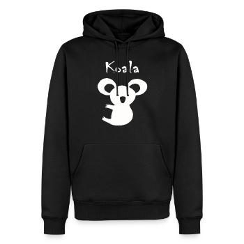Koala - Männer Premium Bio Hoodie - Schwarz - Vorne - Nico (187cm)