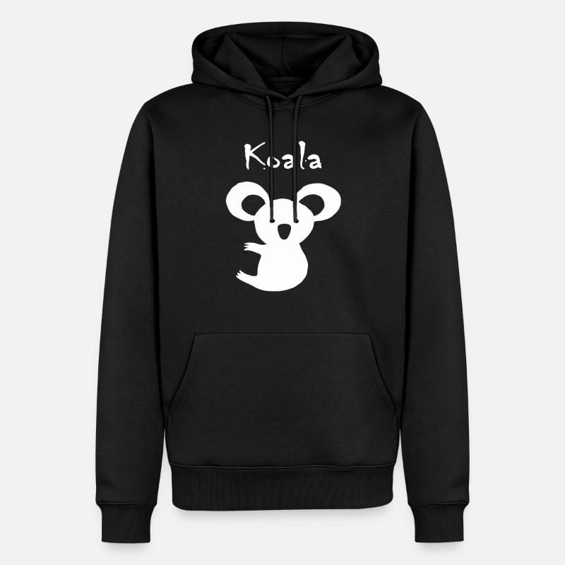 Koala - Männer Premium Bio Hoodie - Schwarz