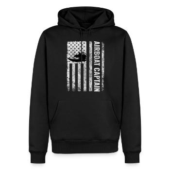Amerikanische Flagge USA Airboat Airboating Captain - Männer Premium Bio Hoodie - Schwarz - Vorne - Nico (187cm)