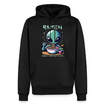 Extra-atmosphérique Ramen Alien Noodles - Sweat à capuche Premium bio Homme - noir - Devant - Nico (187cm)