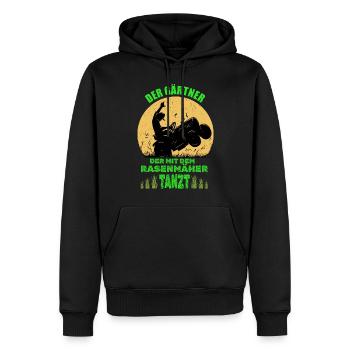 Der Gärtner - Männer Premium Bio Hoodie - Schwarz - Vorne - Nico (187cm)