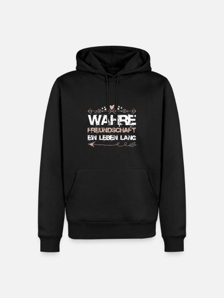 Freundschaft Spruch - Männer Premium Bio Hoodie - Schwarz