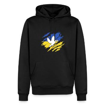Friedenstaube Ukraine - Männer Premium Bio Hoodie - Schwarz - Vorne - Nico (187cm)
