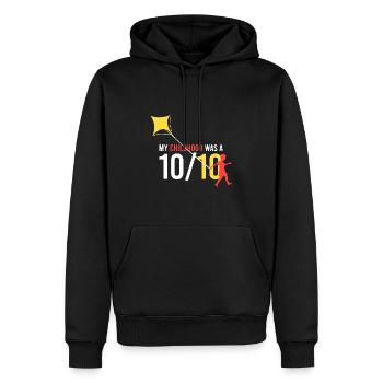 meine Kindheit war eine 10/10 - Männer Premium Bio Hoodie - Schwarz - Vorne - Nico (187cm)