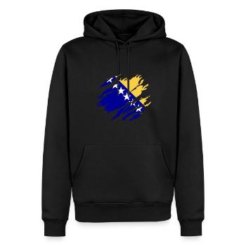 Flagge Bosnien bosnisches - Männer Premium Bio Hoodie - Schwarz - Vorne - Nico (187cm)