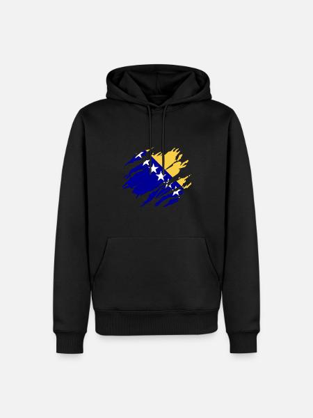 Flag Bosnia Bosnian - Men’s Premium Organic Hoodie - black