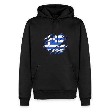Griechenland - Männer Premium Bio Hoodie - Schwarz - Vorne - Nico (187cm)