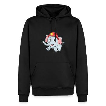 Sweet Elephant Fire Brigade - Men’s Premium Organic Hoodie - black - Front - Nico (187cm)
