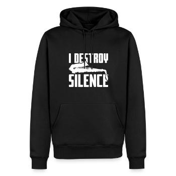 Saxophone fou - Sweat à capuche Premium bio Homme - noir - Devant - Nico (187cm)