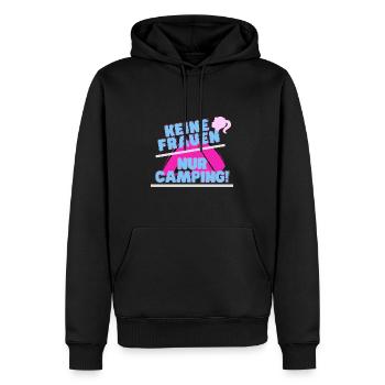 Keine Frauen - nur Camping! - Männer Premium Bio Hoodie - Schwarz - Vorne - Nico (187cm)