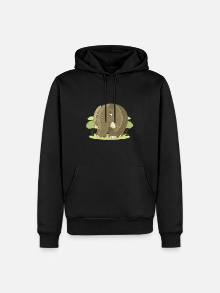 elefant - Männer Premium Bio Hoodie - Schwarz