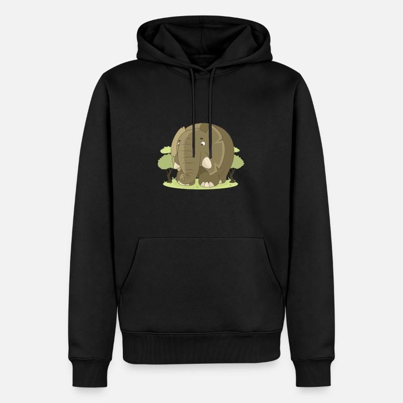 elefant - Männer Premium Bio Hoodie - Schwarz