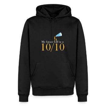 Meine Zukunft wird eine 10/10 sein - Männer Premium Bio Hoodie - Schwarz - Vorne - Nico (187cm)
