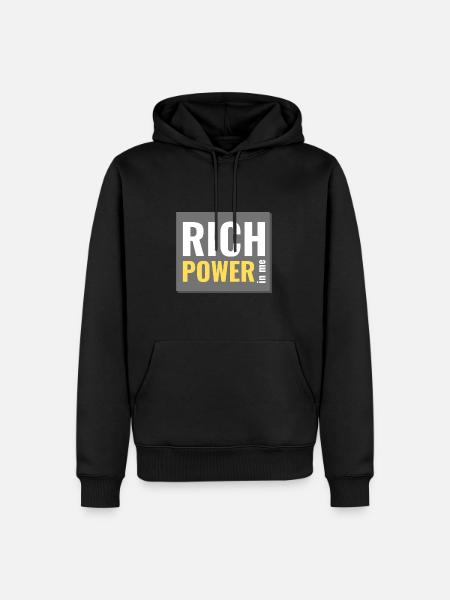 reiche Kraft in mir - Männer Premium Bio Hoodie - Schwarz