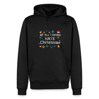 Tous mes amis détestent Noël - Sweat à capuche Premium bio Homme - noir - Devant - Nico (187cm)