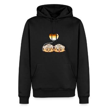 Cinnamon Roll Paar Gay Bear Pride - Männer Premium Bio Hoodie - Schwarz - Vorne - Nico (187cm)