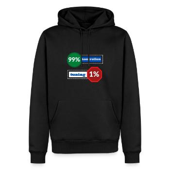 1% Tuning 99% Kontrollen - Männer Premium Bio Hoodie - Schwarz - Vorne - Nico (187cm)