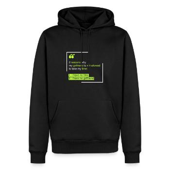 temps: 2 raisons pour lesquelles ma petite amie - Sweat à capuche Premium bio Homme - noir - Devant - Nico (187cm)