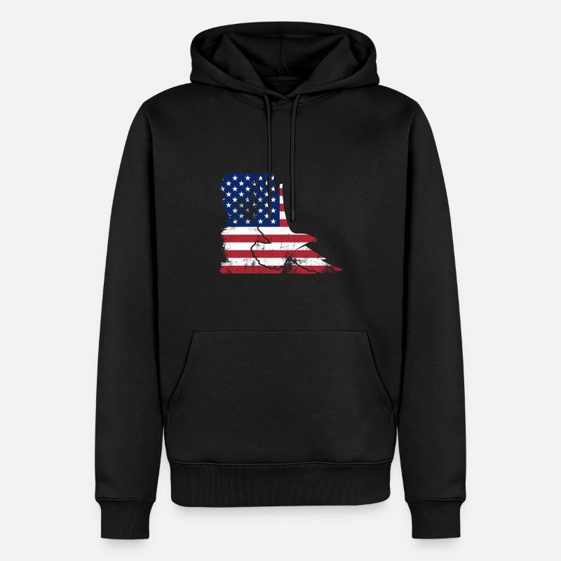Flag USA Eagle - Sweat à capuche Premium bio Homme - noir