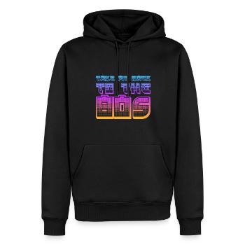 Kind der 80er - Männer Premium Bio Hoodie - Schwarz - Vorne - Nico (187cm)