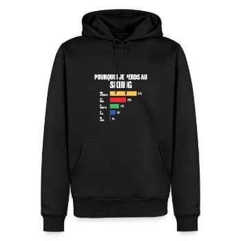 Maillot Skiing Perdant Humour Joueur De Skiing - Sweat à capuche Premium bio Homme - noir - Devant - Nico (187cm)
