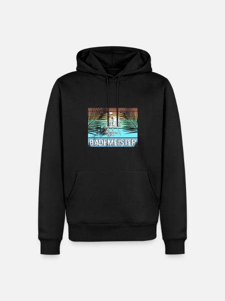 Bademeister Schwimmbad - Männer Premium Bio Hoodie - Schwarz