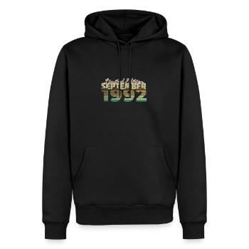 33e anniversaire Édition limitée (SCR) 09/1992 - Sweat à capuche Premium bio Homme - noir - Devant - Nico (187cm)