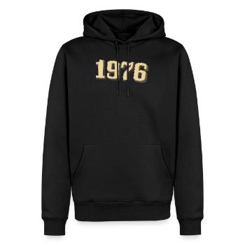 1976 - Männer Premium Bio Hoodie - Schwarz - Vorne - Nico (187cm)