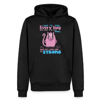 Funny Quote with Cat, Insect Humor - Men’s Premium Organic Hoodie - black - Front - Nico (187cm)
