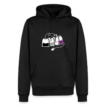 Asexueller Teebeutel Ace Pride - Männer Premium Bio Hoodie - Schwarz - Vorne - Nico (187cm)