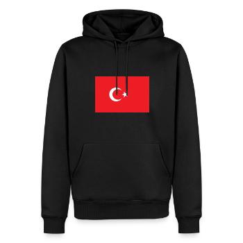 Drapeau Türkei Drapeau de Turquie Türkiye - Sweat à capuche Premium bio Homme - noir - Devant - Nico (187cm)