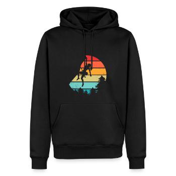 Vintage Rappel Rock Climbing - Men’s Premium Organic Hoodie - black - Front - Nico (187cm)