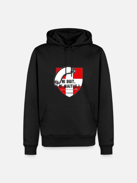 ni diot ni maitre - Sweat à capuche Premium bio Homme - noir