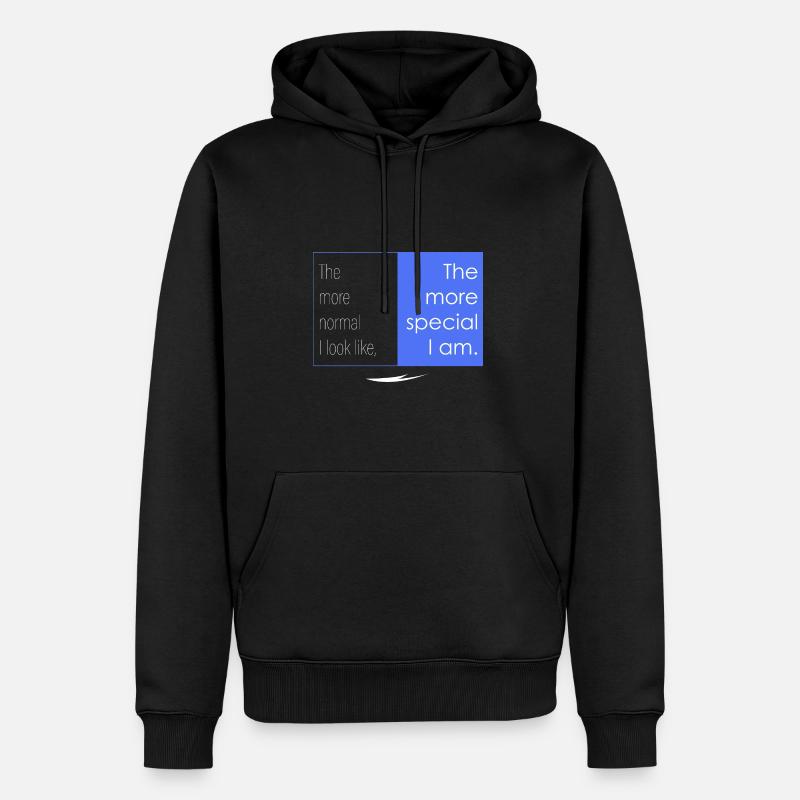 Je besonderer ich bin - Männer Premium Bio Hoodie - Schwarz