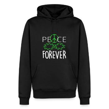 Peace Love Peace Symbol für Liebe Frieden - Männer Premium Bio Hoodie - Schwarz - Vorne - Nico (187cm)