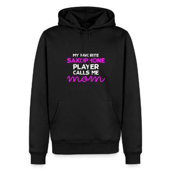 Saxophonspieler Mutter Tochter - Männer Premium Bio Hoodie - Schwarz - Vorne - Nico (187cm)