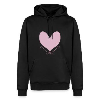 COEUR Rose - Sweat à capuche Premium bio Homme - noir - Devant - Nico (187cm)