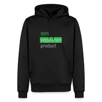 Produit 100% végétarien - Sweat à capuche Premium bio Homme - noir - Devant - Nico (187cm)