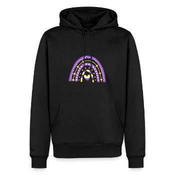 Nonbinary Pride Boho Rainbow - Men’s Premium Organic Hoodie - black - Front - Nico (187cm)