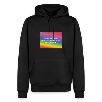 Als ich geboren wurde.. - Männer Premium Bio Hoodie - Schwarz - Vorne - Nico (187cm)