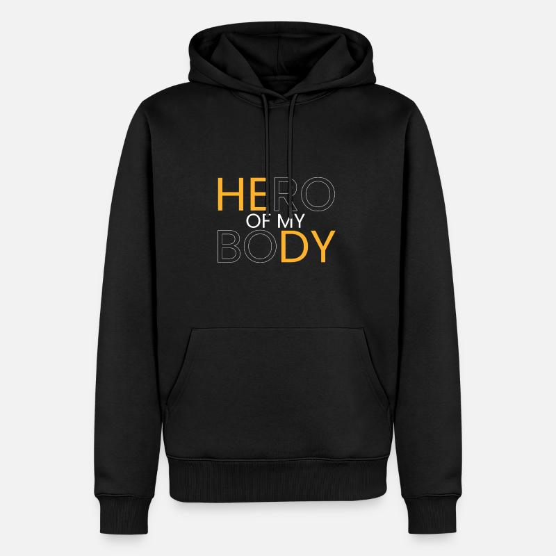 Held meines Körpers - Männer Premium Bio Hoodie - Schwarz