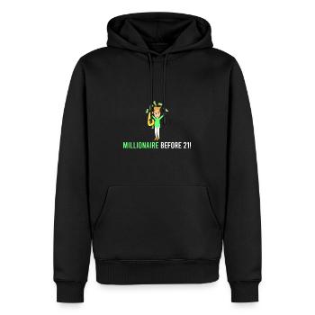 Millionär vor 21! - Männer Premium Bio Hoodie - Schwarz - Vorne - Nico (187cm)