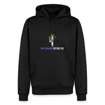 Millionär vor 50! - Männer Premium Bio Hoodie - Schwarz - Vorne - Nico (187cm)