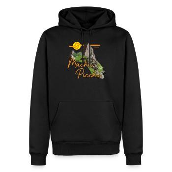Machu Picchu -Cuzco Pérou - Sweat à capuche Premium bio Homme - noir - Devant - Nico (187cm)