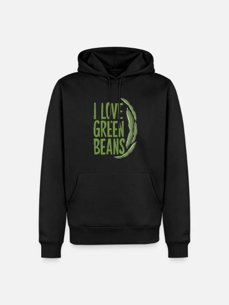 Grüne Bohnen - Männer Premium Bio Hoodie - Schwarz