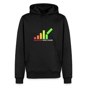Inflation wird fallen - Männer Premium Bio Hoodie - Schwarz - Vorne - Nico (187cm)
