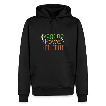 vegane Power in mir - Männer Premium Bio Hoodie - Schwarz - Vorne - Nico (187cm)