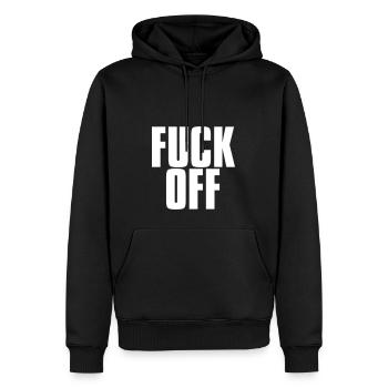 Verpiss dich - Männer Premium Bio Hoodie - Schwarz - Vorne - Nico (187cm)
